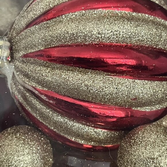 Assorted Ball Shaped Christmas Ornaments Holiday Decor 23 Count - Picture 6 of 6